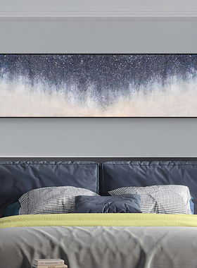 手绘油画星空之境横幅卧室床头画客厅沙发背景墙装饰画轻奢挂画