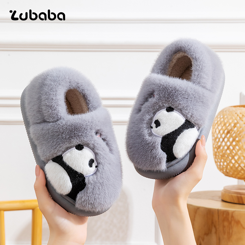 猪爸爸可爱熊猫儿童棉拖鞋