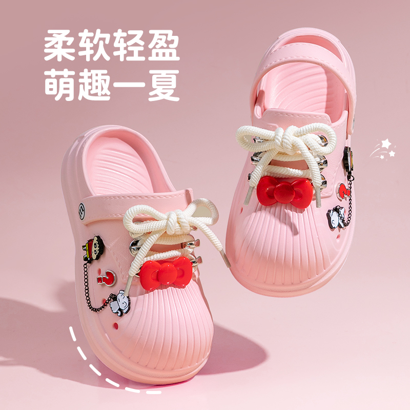 儿童拖鞋女童夏季室内家居防滑中大童女孩凉鞋沙滩外穿小孩洞洞鞋