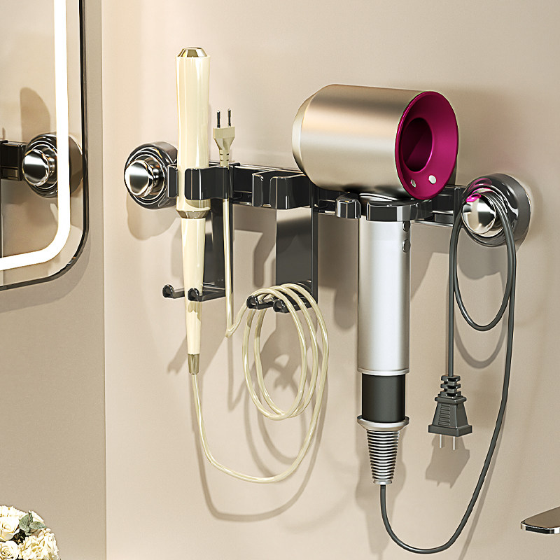 吸盘吹风机置物架浴室免打孔电吹风卷发棒一体可移动滑轨收纳挂架,家庭/个人清洁工具,吹风机置物架,淘宝优惠券,粉丝福利购,淘宝优惠卷