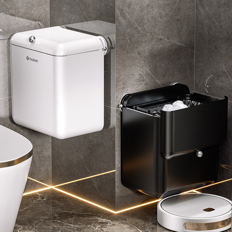 吸盘垃圾桶新款家用夹缝壁挂卫生间高档轻奢大号厨房厕所专用收纳