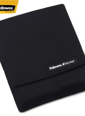 Fellowes 范罗士91812丝质黑色硅胶鼠标垫护腕游戏办公防滑大面积