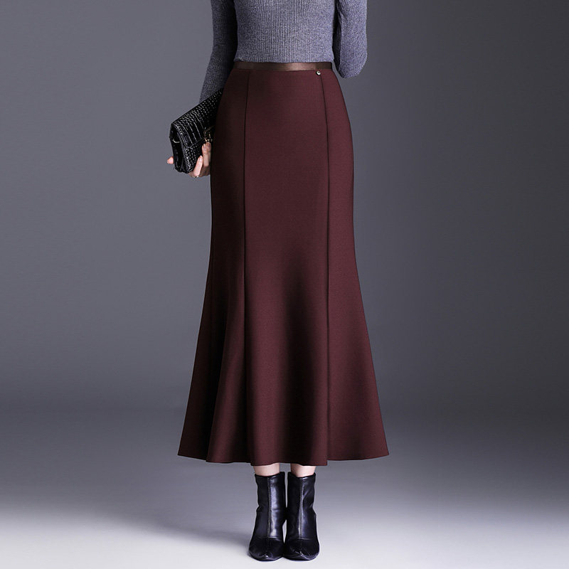 高级感修身鱼尾裙长款半身裙女秋冬2025年新款弹力时尚包臀裙长裙