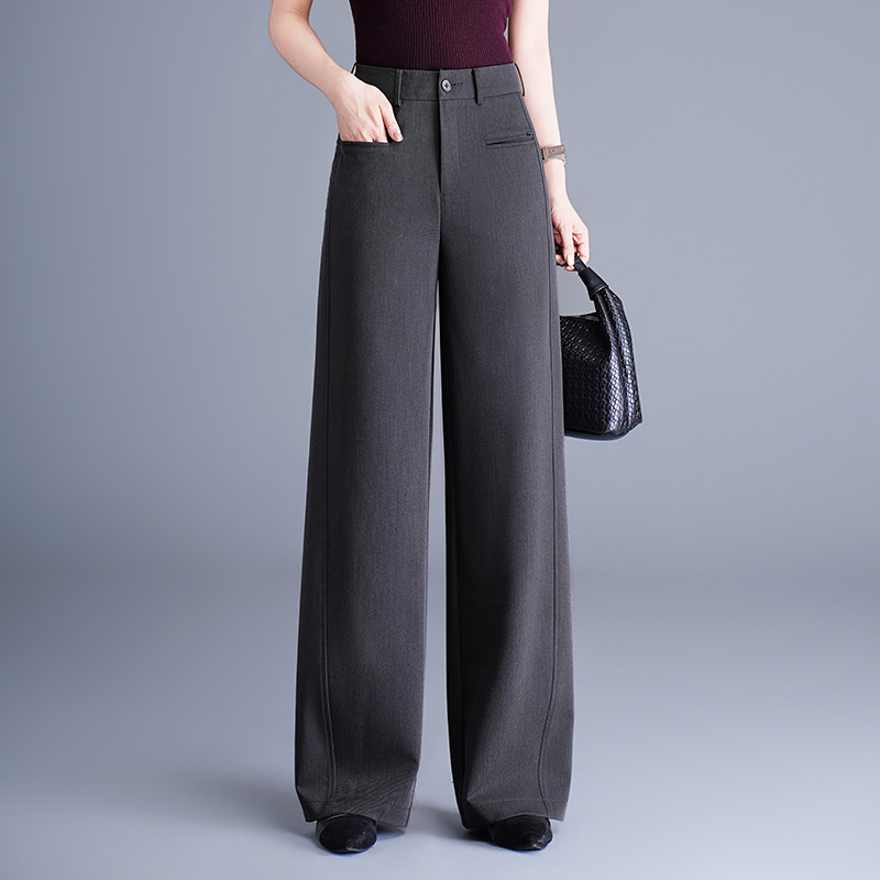 休闲裤直筒裤女2026春季新款高腰显瘦大码宽松阔腿裤子窄版西装裤