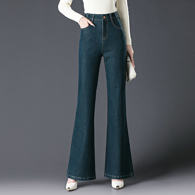 复古牛仔裤港风喇叭裤女2025秋季新款垂感气质休闲高腰长裤微喇裤