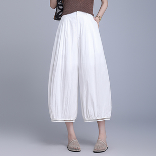 八分慵懒空气裤女夏2025年新款韩版休闲宽松薄款灯笼裤时尚阔腿裤