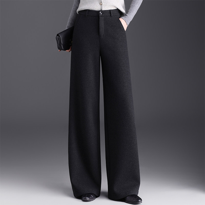 羊毛呢拖地直筒裤西装裤2025秋冬新款加厚垂感显瘦遮胯裤子阔腿裤,女装/女士精品,休闲裤,淘宝优惠券,粉丝福利购,淘宝优惠卷