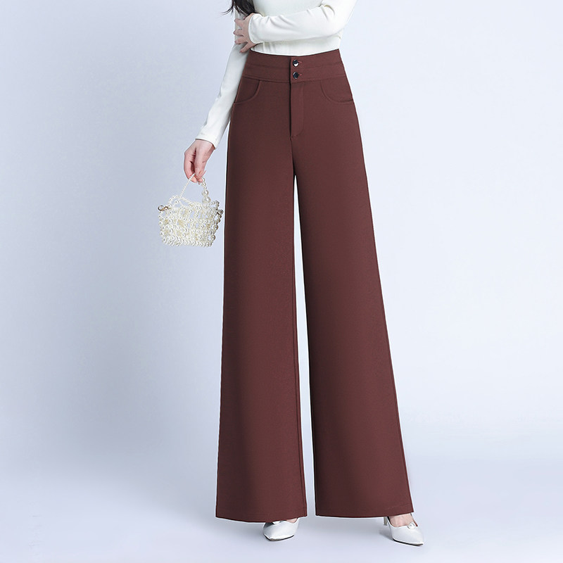 2025春秋新款高腰休闲直筒阔腿裤中年妈妈女跳舞裤大脚女裤长裤子