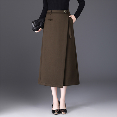 西装不规则半身裙女秋2025新款时尚遮胯中长款通勤a字裙子包臀裙