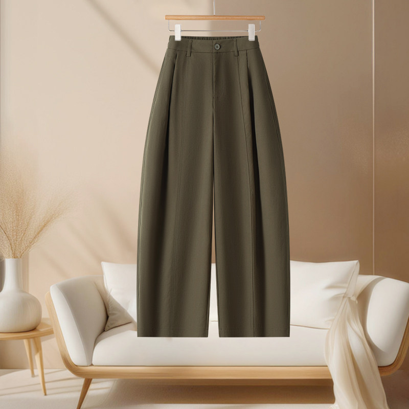 高级感通勤九分弯刀西装裤女2026春夏季垂感高端遮肉显瘦阔腿裤子