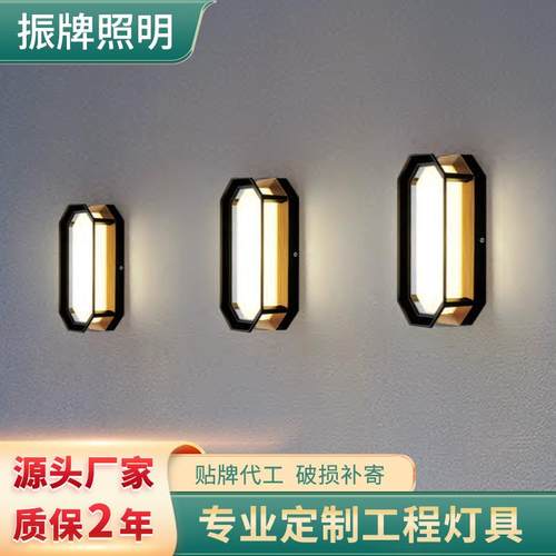 金属铁艺壁灯八边形壁饰卧室挂件墙面铁艺带灯装饰现代壁灯