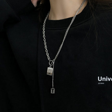 长款钛钢卫衣项链女ins小众设计感毛衣链子男潮嘻哈百搭中性配饰