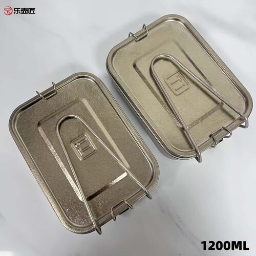 乐壶匠纯钛饭盒1200ML上班族学生便携轻便户外便携明火饭盒带把手