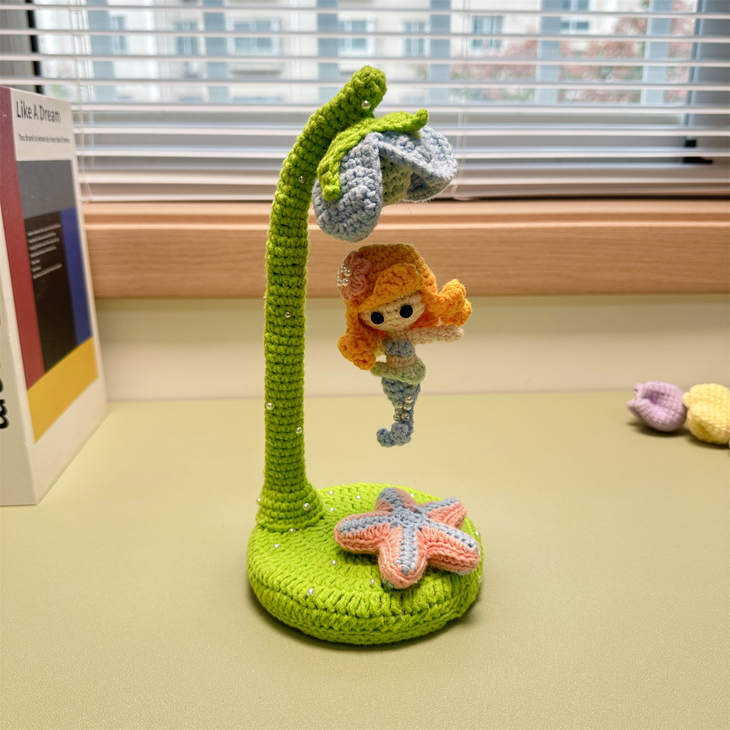 手工diy编织美人鱼摆件自制悬浮装饰玩偶钩针纯棉毛线礼物材料包