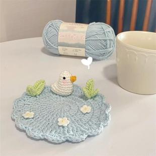 解闷手工diy编织可爱水杯垫自制送礼物小羊小鹅隔热垫毛线材料包