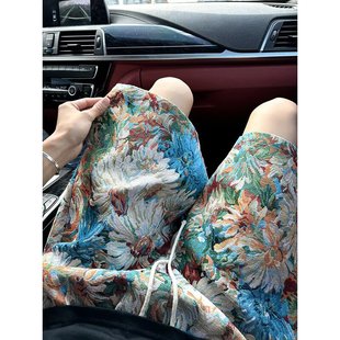 潮牌中国风菊花扎染短裤男夏季夏威夷沙滩大裤衩vintage五分裤潮