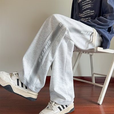 美式潮流春秋季拼接休闲卫裤男