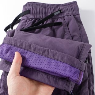 潮牌户外防泼水直筒冲锋裤男女春夏季薄款速干网眼休闲裤子登山裤