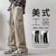 宽松纯棉多口袋百搭阔腿直筒长裤 美式 男春夏季 休闲裤 子潮 潮牌工装
