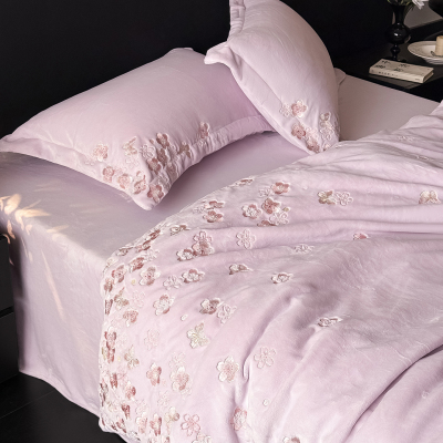 冬季新款加厚牛奶绒四件套