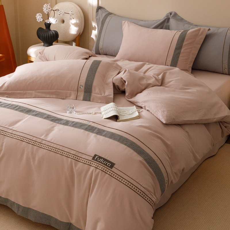 秋冬轻奢纯棉磨毛四件套加厚100%全棉床单笠被套新款保暖床上用品