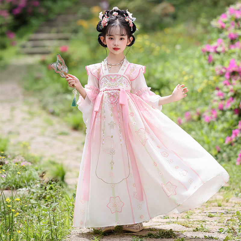 女童汉服夏季儿童古装表演唐装2025新款中国风女孩古风公主