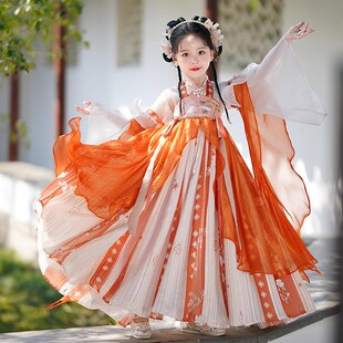 2025新款女童古风超仙唐装小女孩春装中国风儿童女款古装连衣裙服