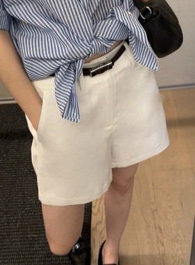 MMC韩系高腰气质西装短裤女夏直筒显瘦百搭阔腿港味时尚休闲短裤