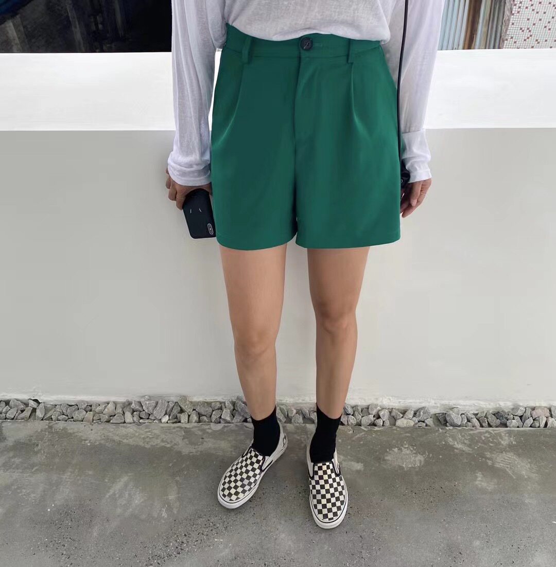 西裤女2024夏季新款ONESEVEN夏季新款西装料短裤港风五分裤热裤潮