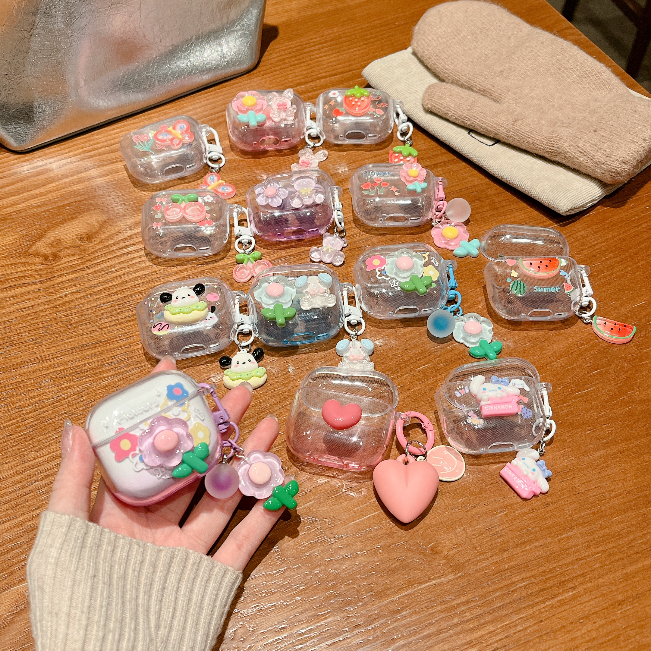 适用AirPods4耳机壳透明软壳s4防摔保护套新款可爱s4立体挂件耳机套s4保护壳创意蓝牙耳机保护壳苹果四代DIY