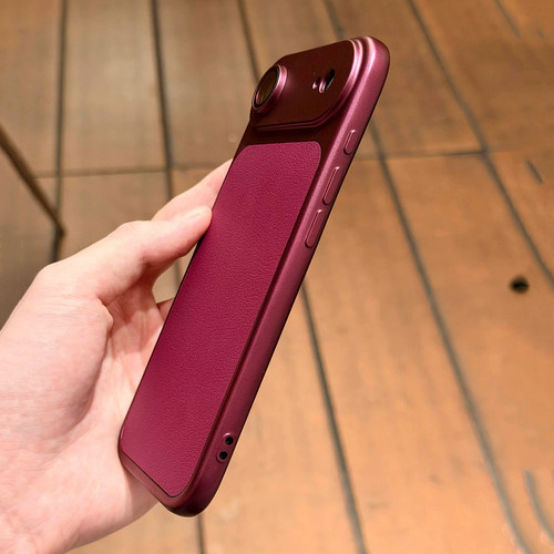 秒变18樱桃红简约瞳眼皮纹手机壳适用iPhone18promax自带镜头膜适用苹果17Pro纯色16PM高级感13p防摔12爆款壳