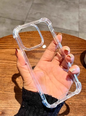 简约高级感适用苹果17手机壳iphone13/14透明16pro镜头全包max高透防摔15promax硅胶11男士12加厚气囊保护套