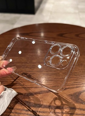 【真不发黄】16pm超薄裸机PC硬壳适用iphone15pro新款手机壳14promax苹果13防摔12简约14plus透明保护套男女