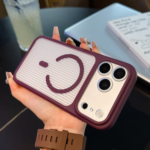 冰雾瓦楞磨砂半透磁吸适用苹果17promax手机保护壳iphone16pro简约15pro男女14网红13全包防摔12/11情侣防摔