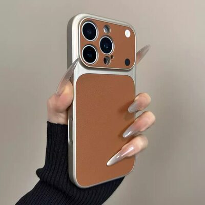 ins秋冬磨砂皮纹适用苹果17pro手机壳秒变17大视窗高级感iphone16promax创意小众15/14pro保护套男女13素皮纹