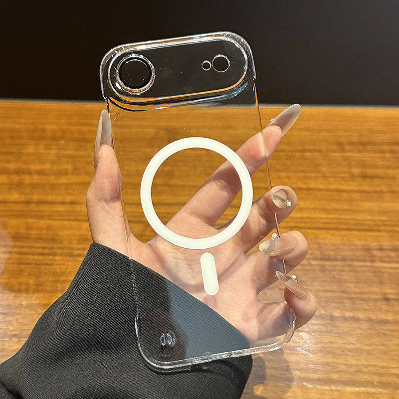 高透超薄无边框适用苹果17Air手机壳新款iphone16promax磁吸充电15自带镜头膜14pro简约13半包12保护套男女11