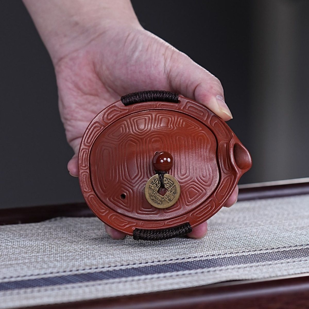 宜兴紫砂壶原矿红降坡富甲一方手抓壶茶壶茶具茶杯茶壶茶具130ml