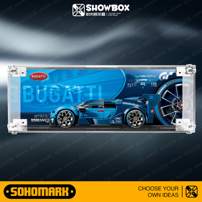 超级赛车透明组合式展示适配布加迪积木赛车套装77253