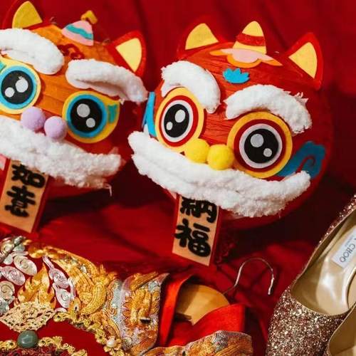 结婚可爱狮子结婚灯笼