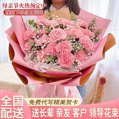 母亲节康乃馨花束鲜花速递同城配送四川省达州市宣汉县渠县大竹县