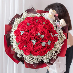 吉林白城市洮北区大安市镇赉县鲜花店同城配送520情人节玫瑰花束