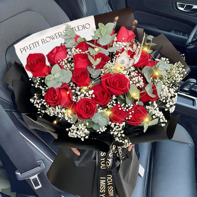 送女友生日鲜花速递福建三明市梅列三元区永安市同城配送玫瑰花束