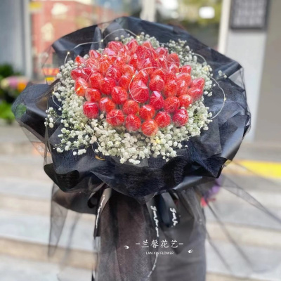 圣诞节平安夜草莓花束鲜花速递湖北省十堰市茅箭区张湾区同城配送