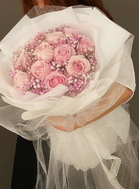 11朵玫瑰花束七夕鲜花速递成都市龙泉驿区青白江区同城花店配送