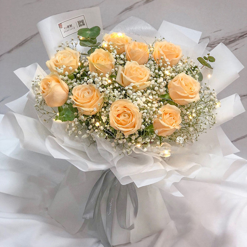 11朵玫瑰花束七夕鲜花速递安徽省池州市贵池区同城花店配送女友