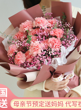 母亲节康乃馨花束鲜花速递天津市东丽区西青区津南区同城花店配送