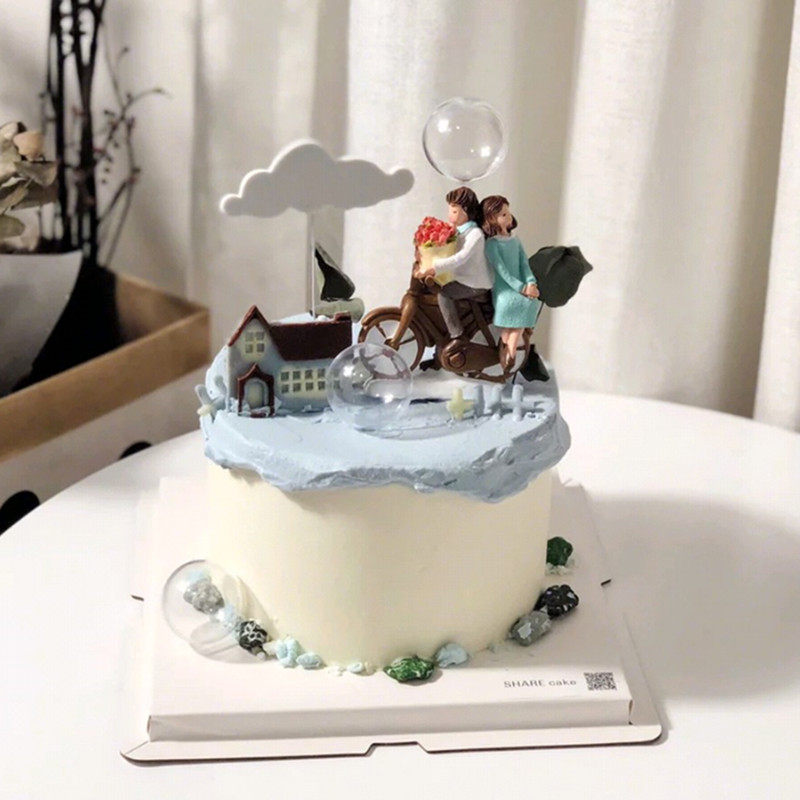 椅子情侣 情人节蛋糕装饰 生日蛋糕烘焙甜品装饰摆件