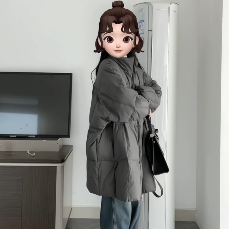 2025年新款羽绒棉服女冬季韩版中长款棉袄宽松过膝加厚棉衣外套潮