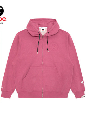 Aape旗舰店男装秋冬猿人压凸印花纯色简约连帽卫衣外套D315XBP