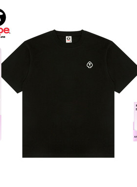 Aape旗舰店男装春夏黑桃型猿人徽章舒适简约圆领短袖T恤1809XXQ
